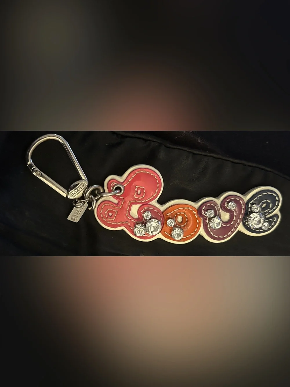 Coach Rhinestone Script Pop LOVE Charm.  Hard to Find!